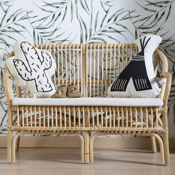 CHILDHOME Kinderbank mit Kissen Montana Rattan