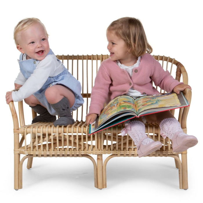 CHILDHOME Kinderbank mit Kissen Montana Rattan