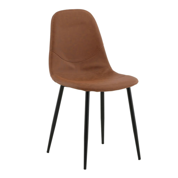 Venture Home Esszimmerstühle 2 Stk. Polar Lederoptik Braun und Schwarz