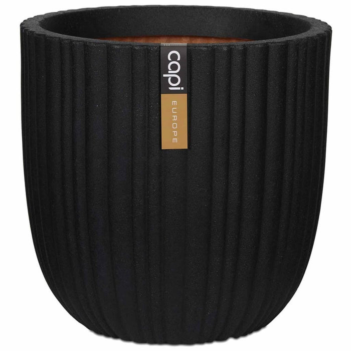 Capi Blumentopf Urban Tube Oval 43 x 41 cm Schwarz KBLT933