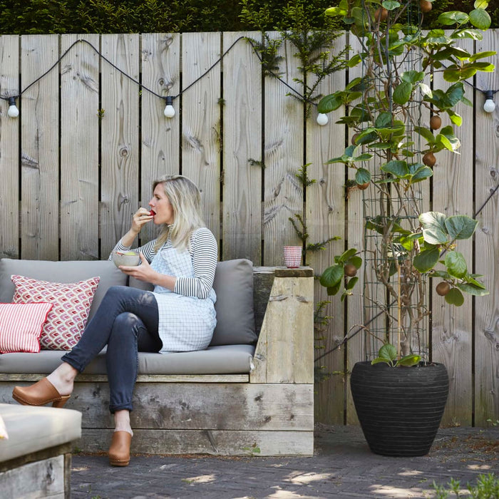 Capi Blumentopf Nature Row Kegel 42 x 38 cm Schwarz KBLRO362