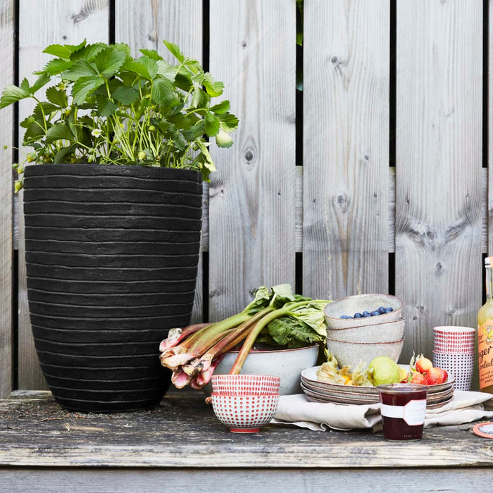 Capi Blumentopf Nature Row Elegant Niedrig 36x47 cm Schwarz KBLRO782