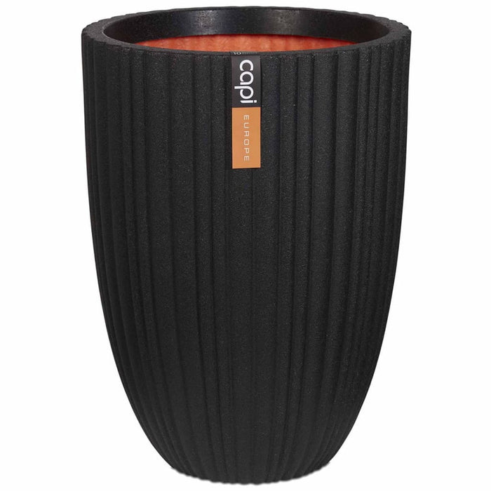 Capi Vase Urban Tube Elegant Niedrig 46 x 58 cm Schwarz KBLT783