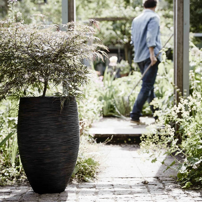 Capi Vase Nature Rib Elegant Deluxe 45x72 cm Schwarz