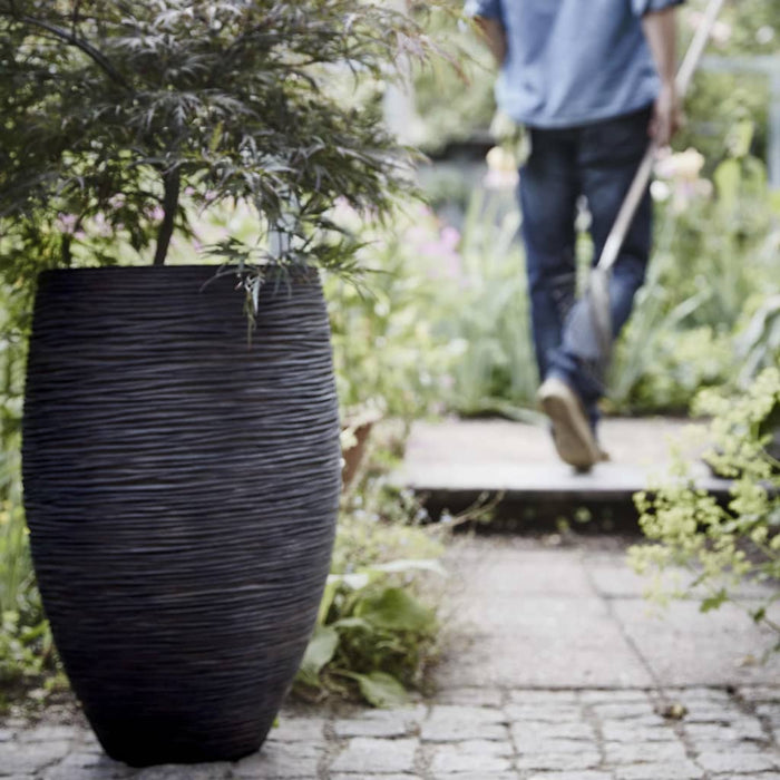 Capi Vase Nature Rib Elegant Deluxe 45x72 cm Schwarz