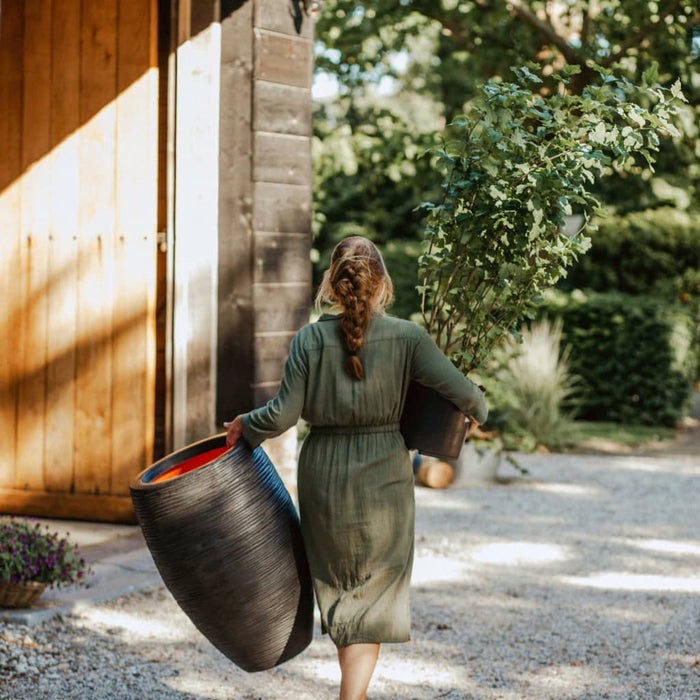 Capi Vase Nature Rib Elegant Deluxe 45x72 cm Schwarz