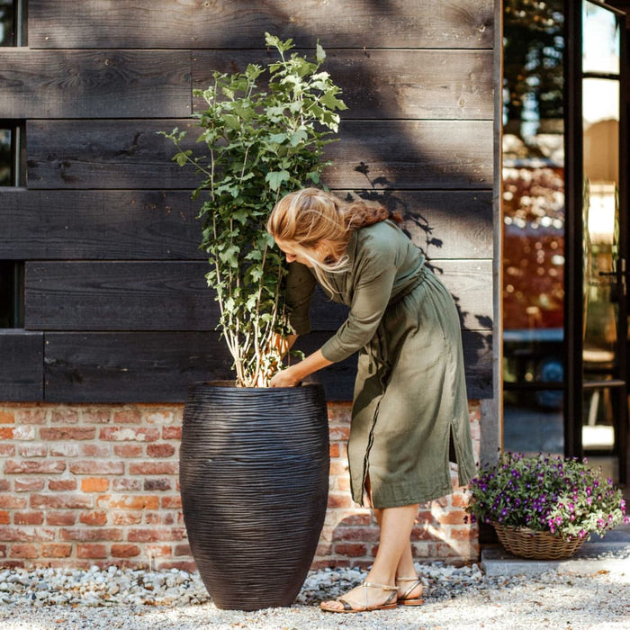 Capi Vase Nature Rib Elegant Deluxe 45x72 cm Schwarz