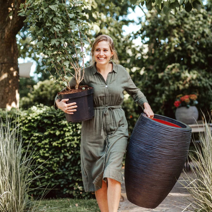 Capi Vase Nature Rib Elegant Deluxe 45x72 cm Schwarz