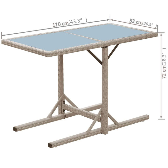 3-tlg. Bistro-Set mit Auflagen Poly Rattan Beige