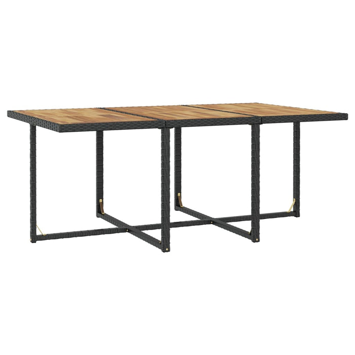 Garten-Essgruppe Jonas mit Auflagen Poly Rattan Schwarz