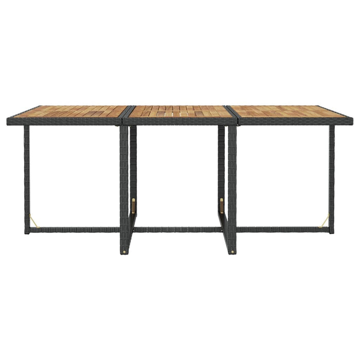 Garten-Essgruppe Jonas mit Auflagen Poly Rattan Schwarz