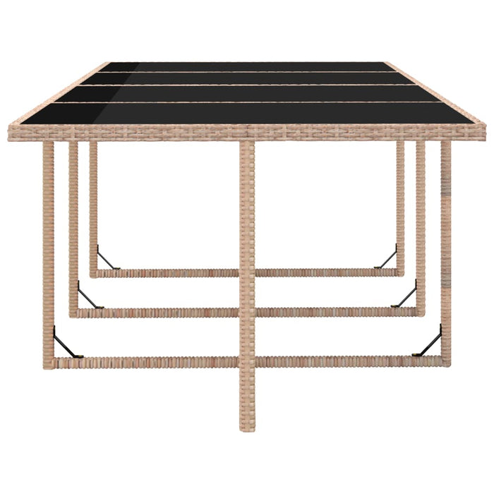 13-tlg. Garten-Essgruppe mit Auflagen Poly Rattan Beige