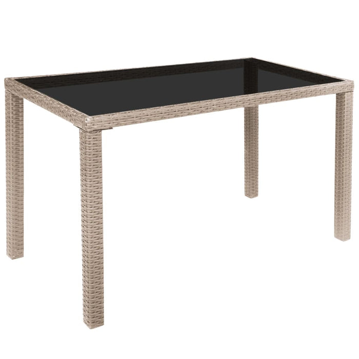 5-tlg. Garten-Essgruppe mit Auflagen Poly Rattan Beige