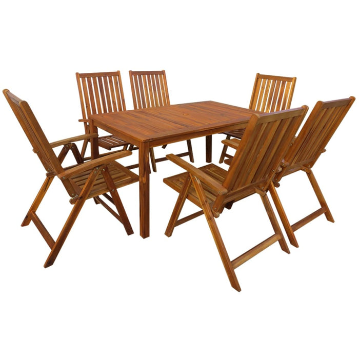 7 pcs. Garden dining group made of solid acacia wood