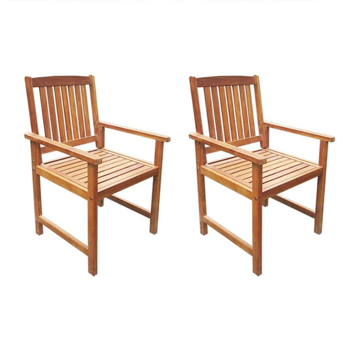 Garden chairs 2 pcs. Solid brown acacia wood