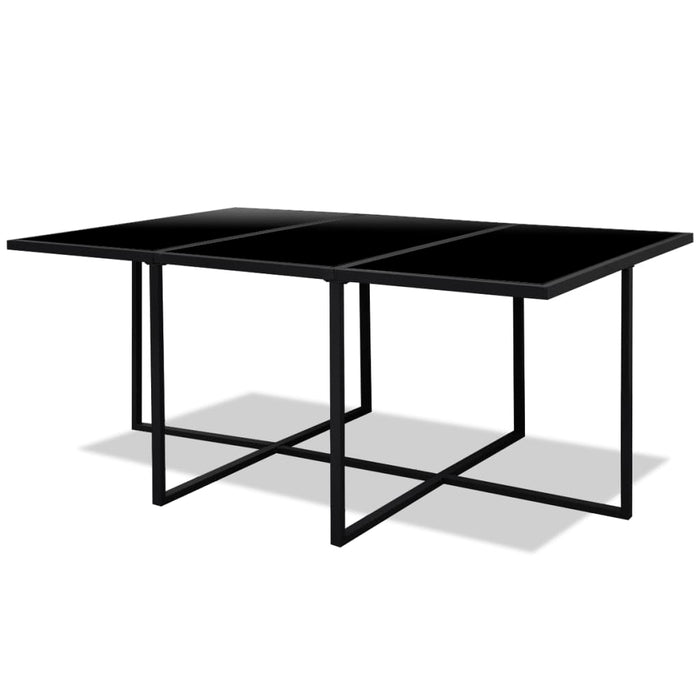 11-tlg. Garten-Essgruppe mit Kissen Poly Rattan Schwarz