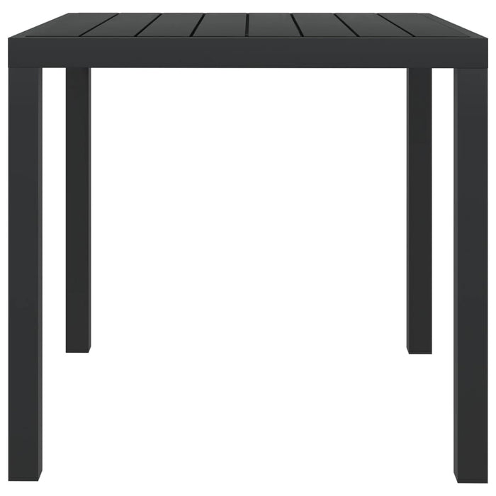 Garten-Esstisch WPC Aluminium 80 x 80 x 74 cm Schwarz