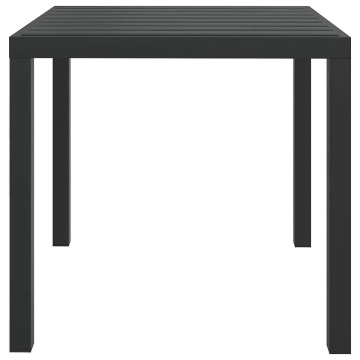 Garten-Esstisch WPC Aluminium 80 x 80 x 74 cm Schwarz