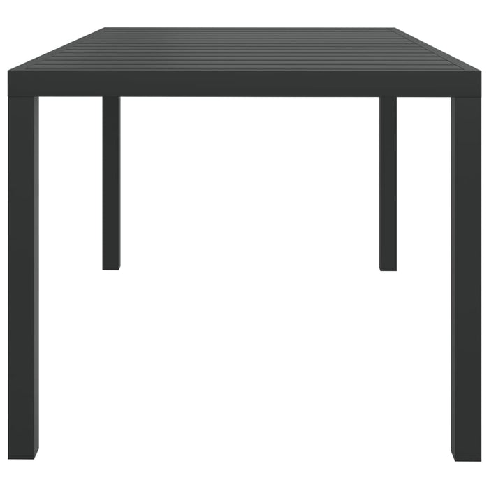 Garden dining table WPC aluminum 150 x 90 x 74 cm black