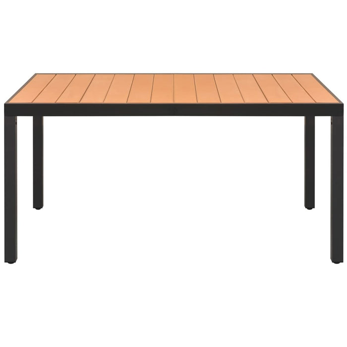 Garten-Esstisch WPC Aluminium 150 x 90 x 74 cm Braun