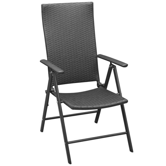 Stackable Garden Chairs 2 pcs Poly Rattan Black