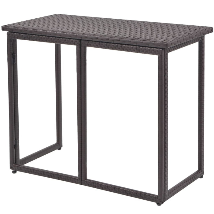 5-tlg. Garten-Essgruppe Stahl Poly Rattan Braun