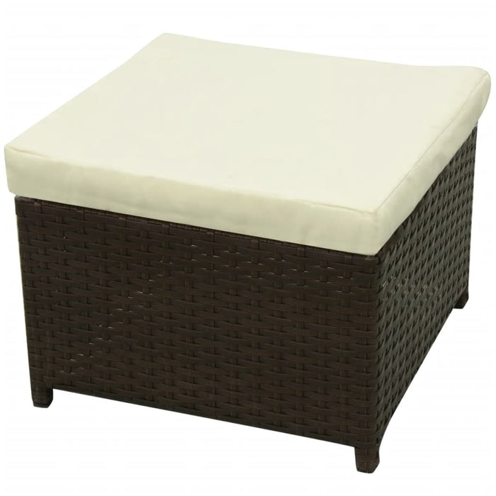 8-tlg. Garten-Lounge-Set mit Auflagen Poly Rattan Braun