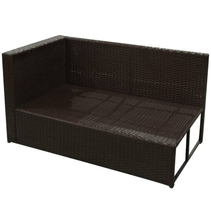 8-tlg. Garten-Lounge-Set mit Auflagen Poly Rattan Braun