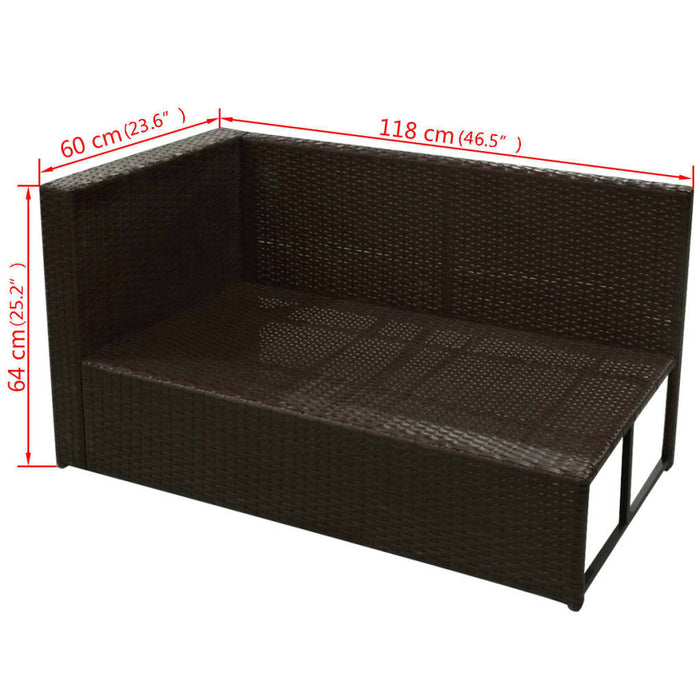 8-tlg. Garten-Lounge-Set mit Auflagen Poly Rattan Braun