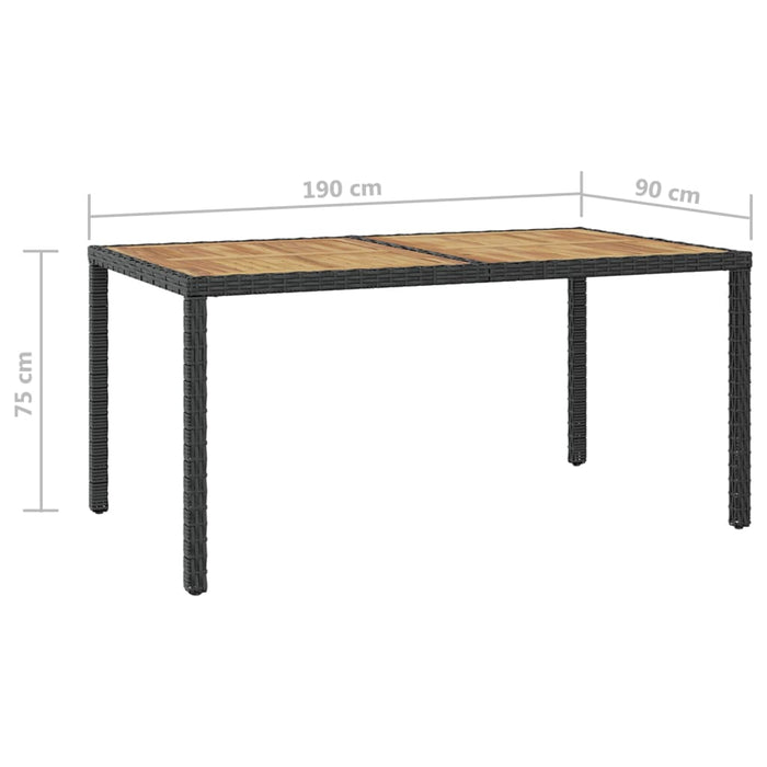 7-tlg. Garten-Essgruppe mit Auflagen Poly Rattan