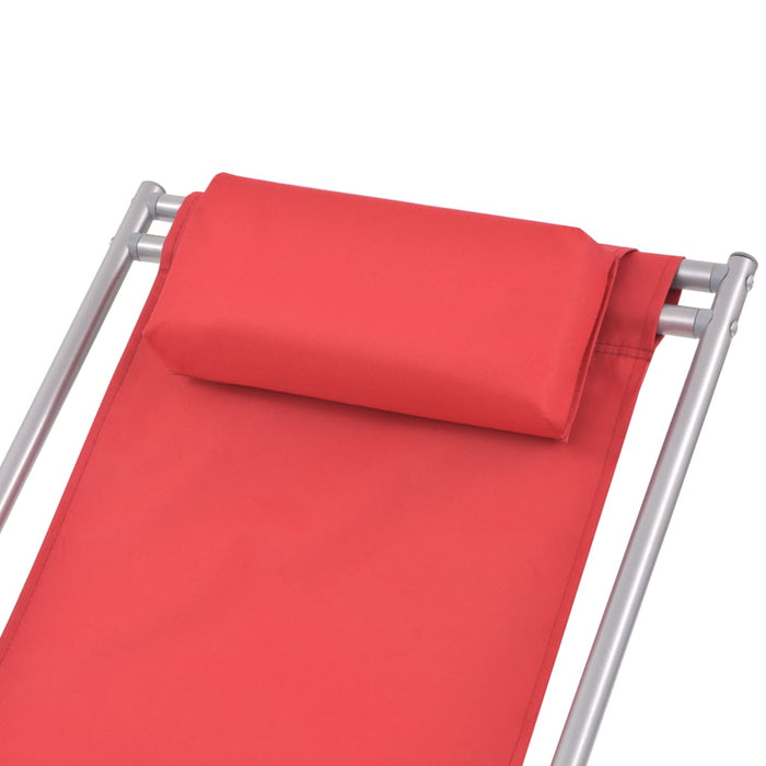 Deck chairs 2 pcs. Steel Red