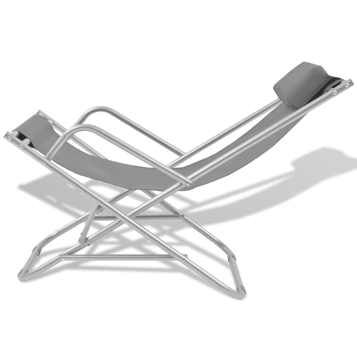 Deck chairs 2 pcs. Steel Gray