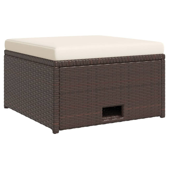 4-tlg. Garten-Lounge-Set mit Auflagen Poly Rattan Braun
