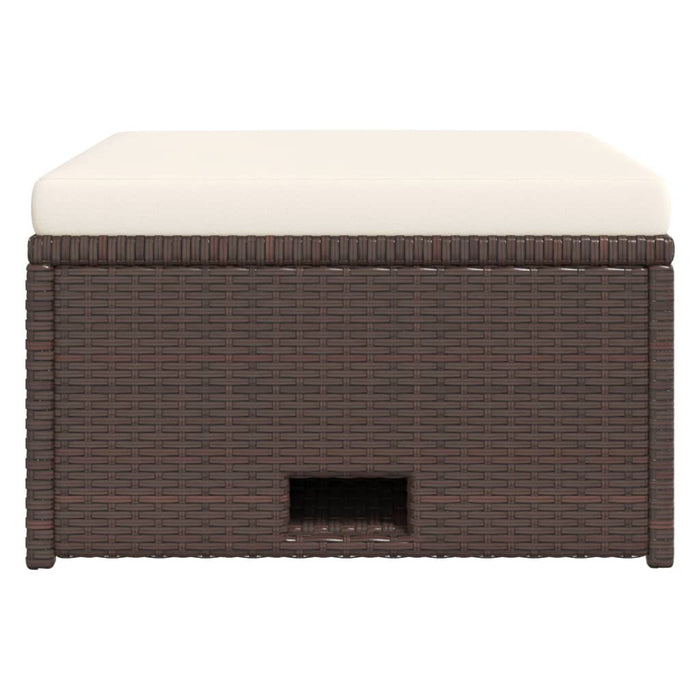 4-tlg. Garten-Lounge-Set mit Auflagen Poly Rattan Braun