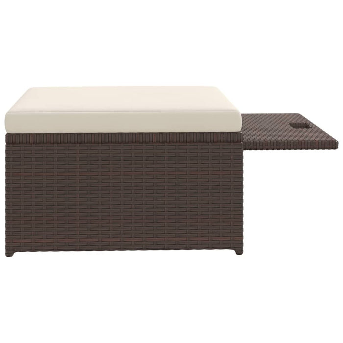 4-tlg. Garten-Lounge-Set mit Auflagen Poly Rattan Braun