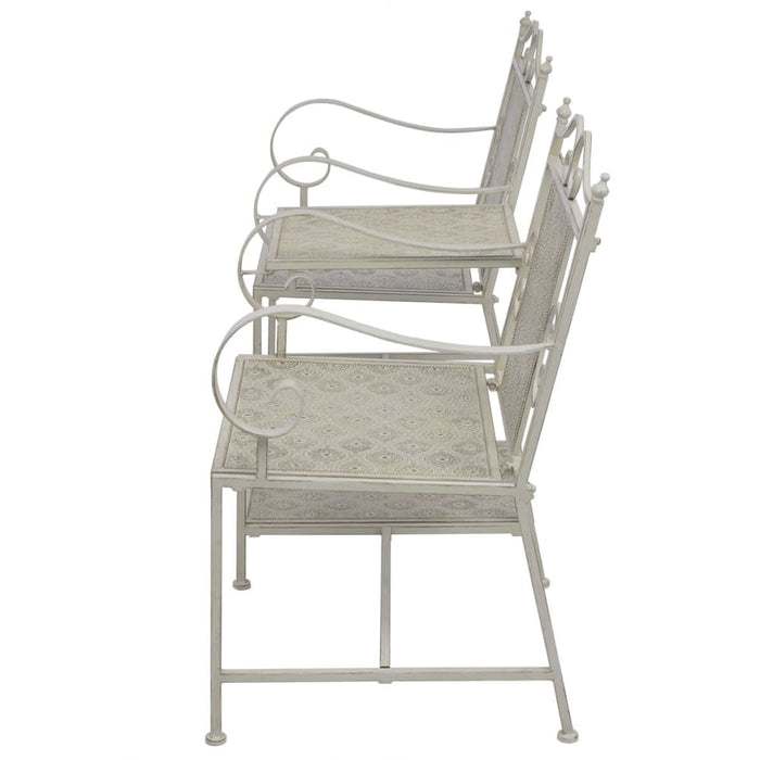 2-Sitzer-Gartenbank 161 cm Stahl Grau