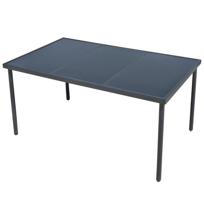 7-tlg. Garten-Essgruppe Stahl Schwarz