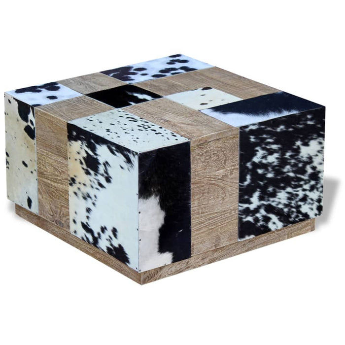 Couchtisch Echtes Rindsleder 60x60x36 cm