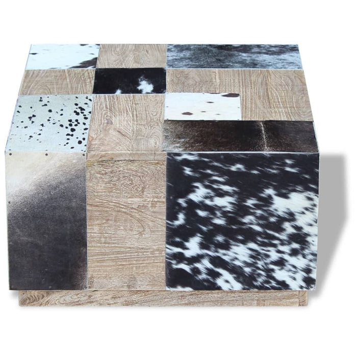 Couchtisch Echtes Rindsleder 60x60x36 cm