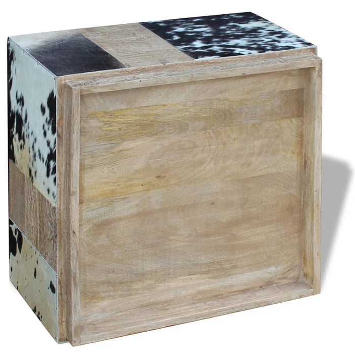 Couchtisch Echtes Rindsleder 60x60x36 cm