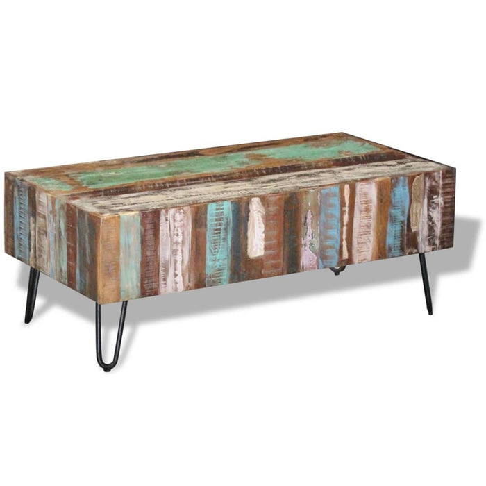 Coffee table reclaimed wood 100x50x38 cm