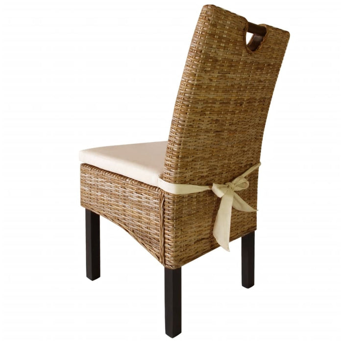 Esszimmerstühle 2 Stk. Kubu-Rattan Mangoholz
