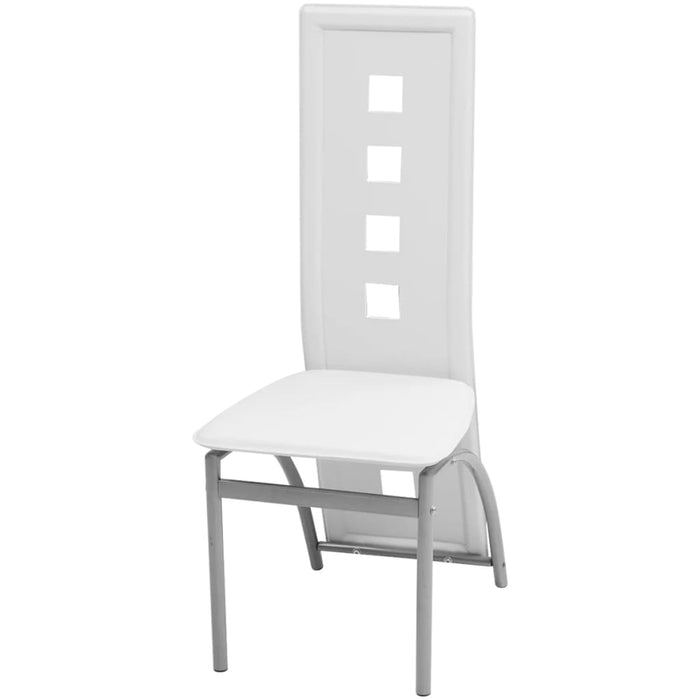 Dining room chairs 4 pcs. White faux leather