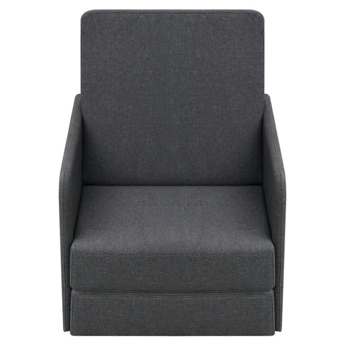 Ausziehbarer Schlafsessel Dunkelgrau Stoff