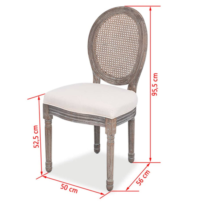Dining room chairs 2 pcs. Cream fabric