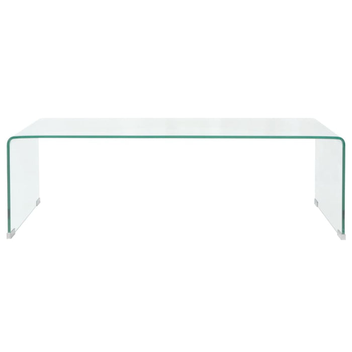 Tempered Glass Coffee Table 98x45x30 cm Transparent