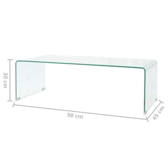 Tempered Glass Coffee Table 98x45x30 cm Transparent