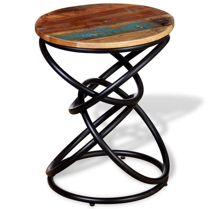 Side table reclaimed solid wood