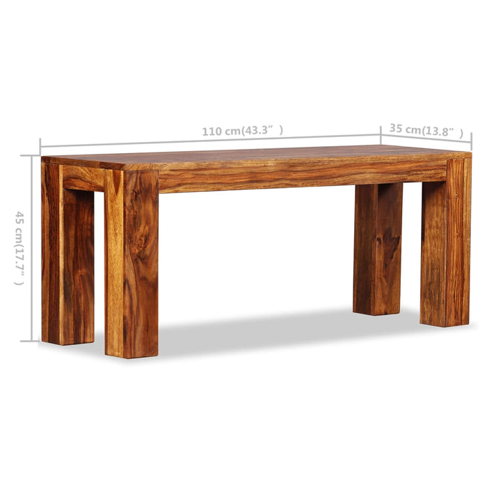Bench solid wood 110x35x45 cm