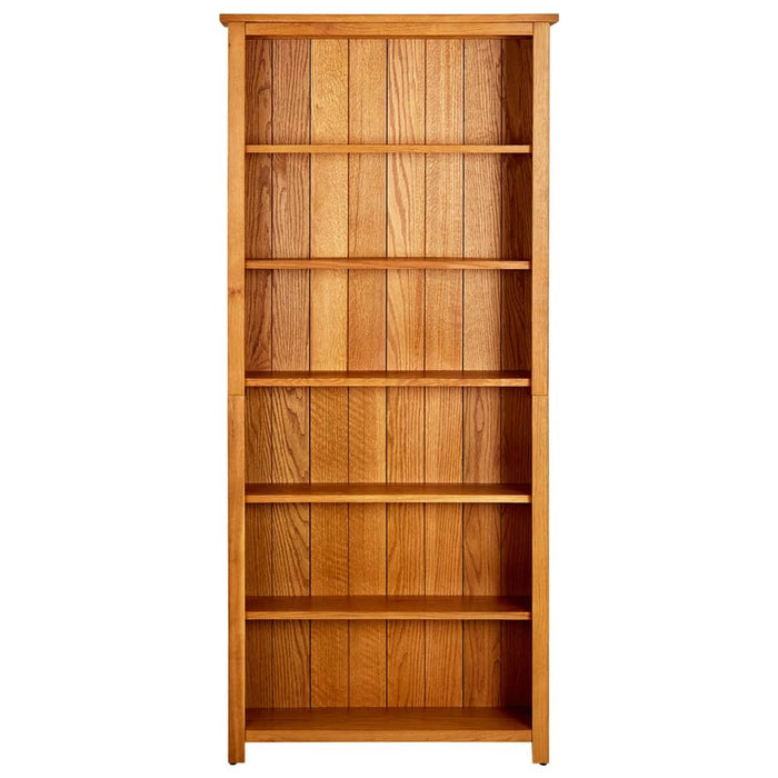 Bücherregal 6 Fächer 80x22,5x180 cm Massivholz Eiche